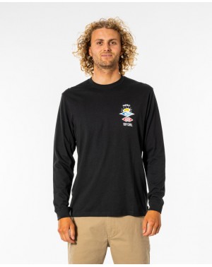 SEARCH ICON LS TEE - BLACK
