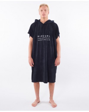 MIX UP HOODED TOWEL - BLACK