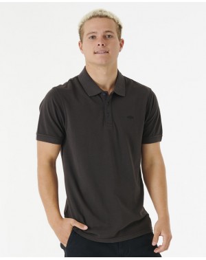 FADED POLO - WASHED BLACK