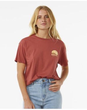 LINE UP RELAXED TEE - MAROON