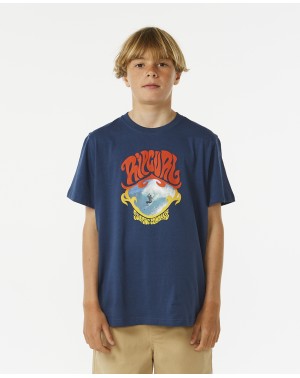 ACTION TEE -BOY - WASHED NAVY