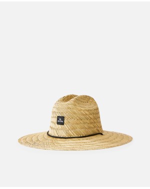 BRAND STRAW HAT - NATURAL