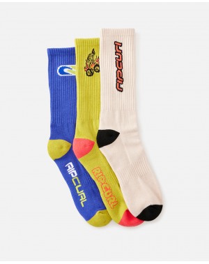 RETRO CREW SOCK 3-PK -...