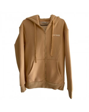 SWEAT ZIP HOOD FLEURS - Beige