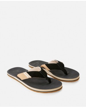 OXFORD OPEN TOE - BLACK/TAN
