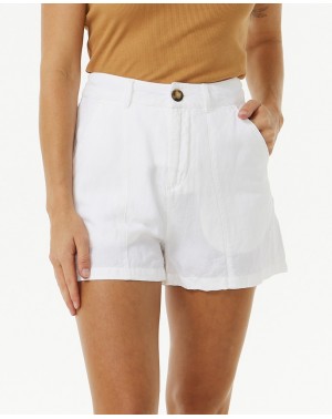 PREMIUM LINEN SHORT - WHITE