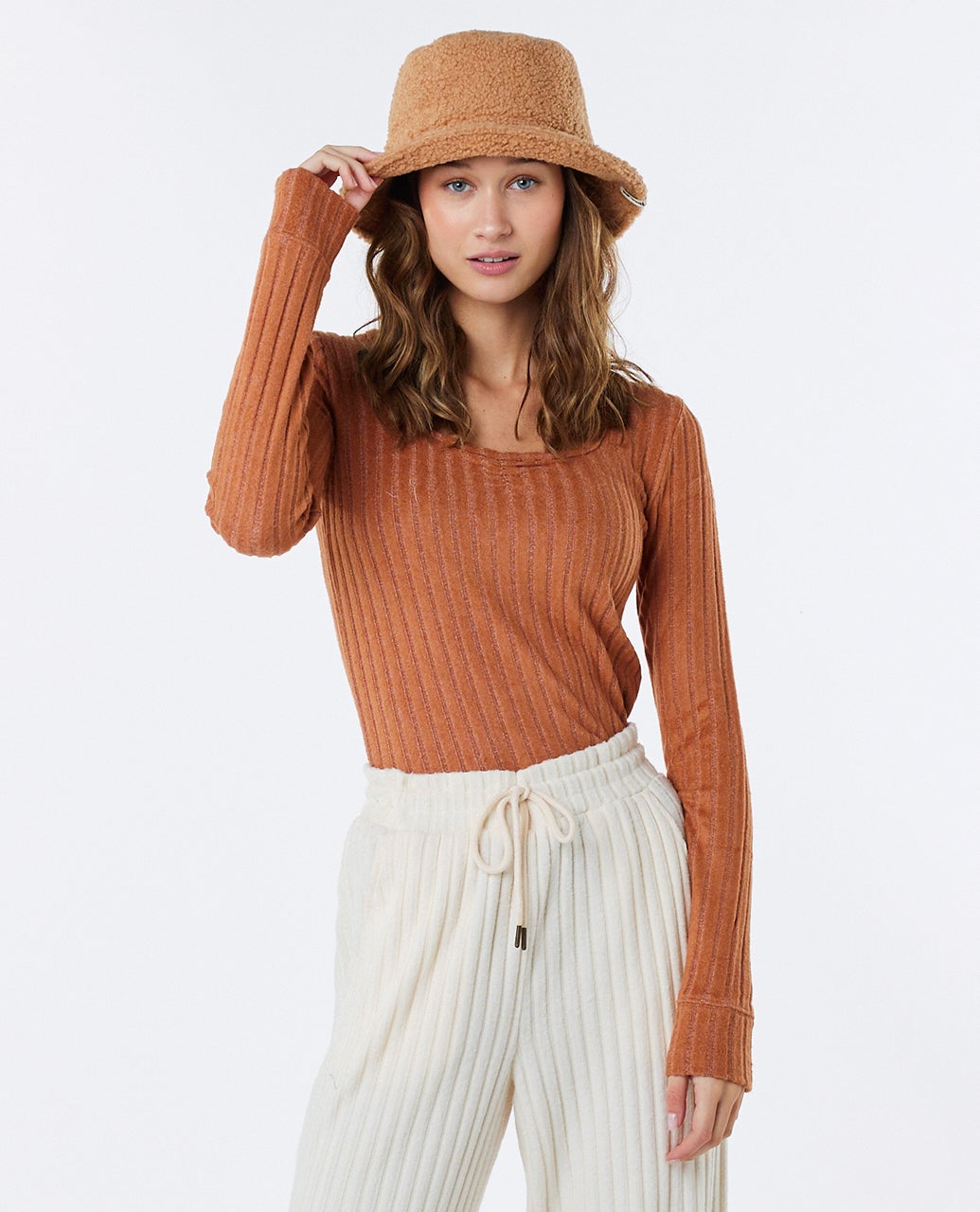 T-shirt manches longues Col large Cosy