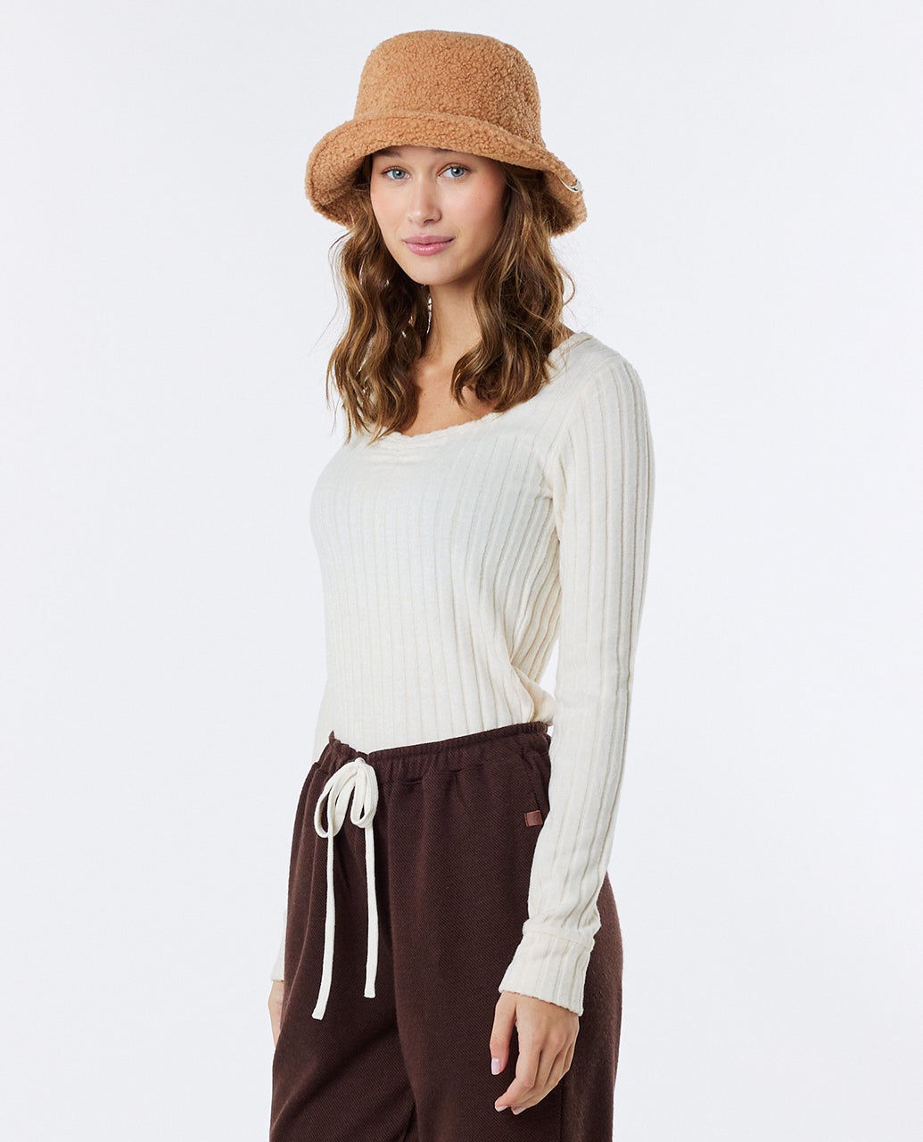 T-shirt manches longues Col large Cosy