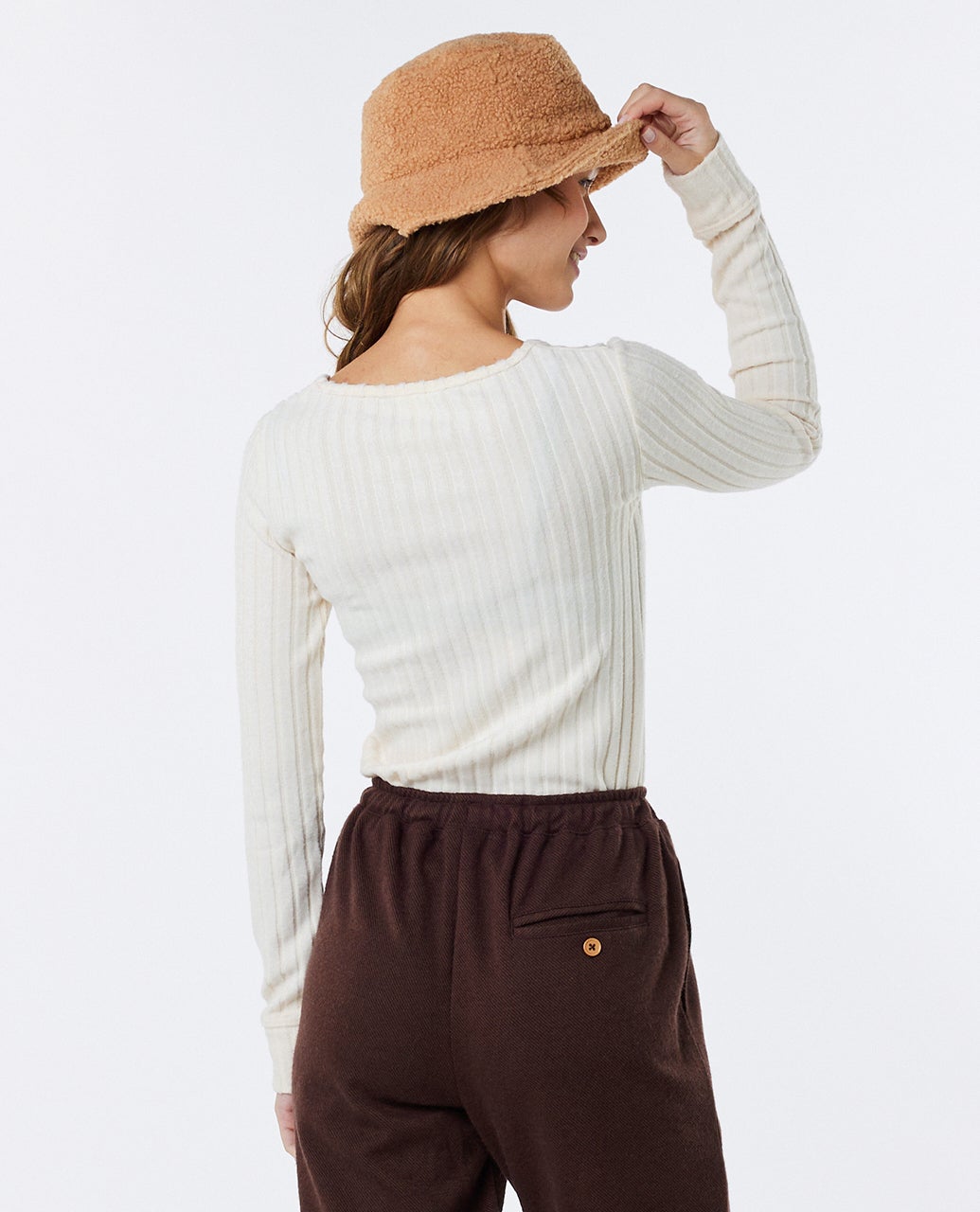 T-shirt manches longues Col large Cosy