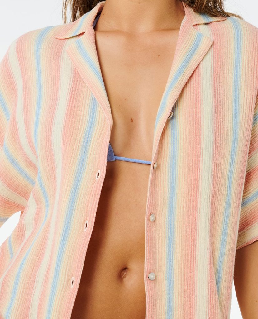 Chemise à manches courtes Premium Surf à rayures