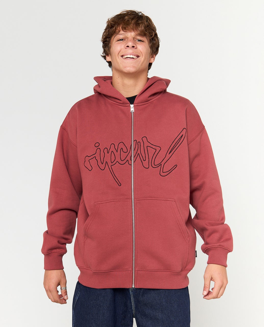 Sweat zippé à capuche Script