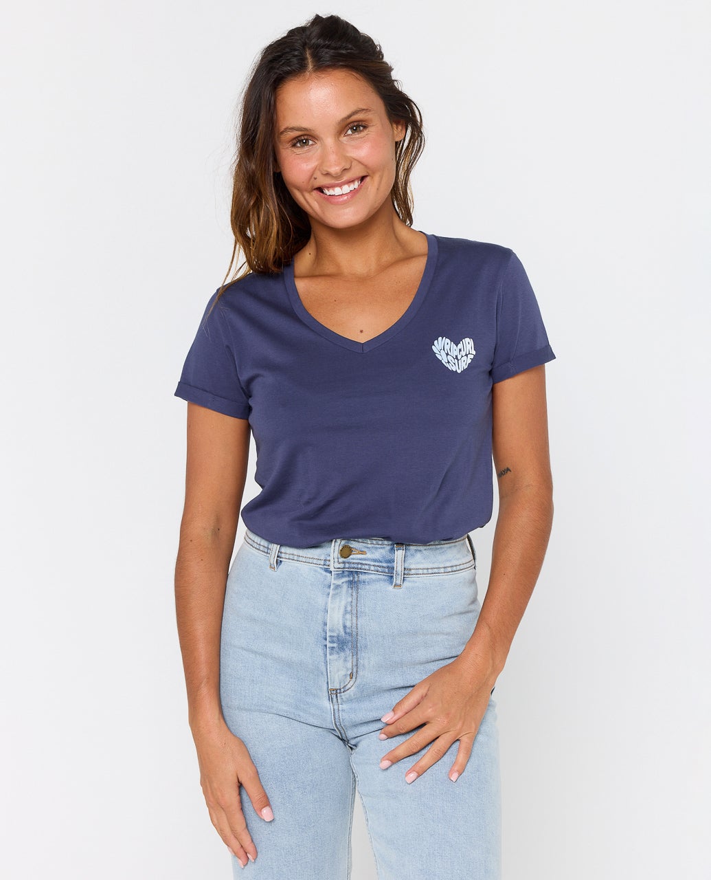 T-shirt à col en V Heart