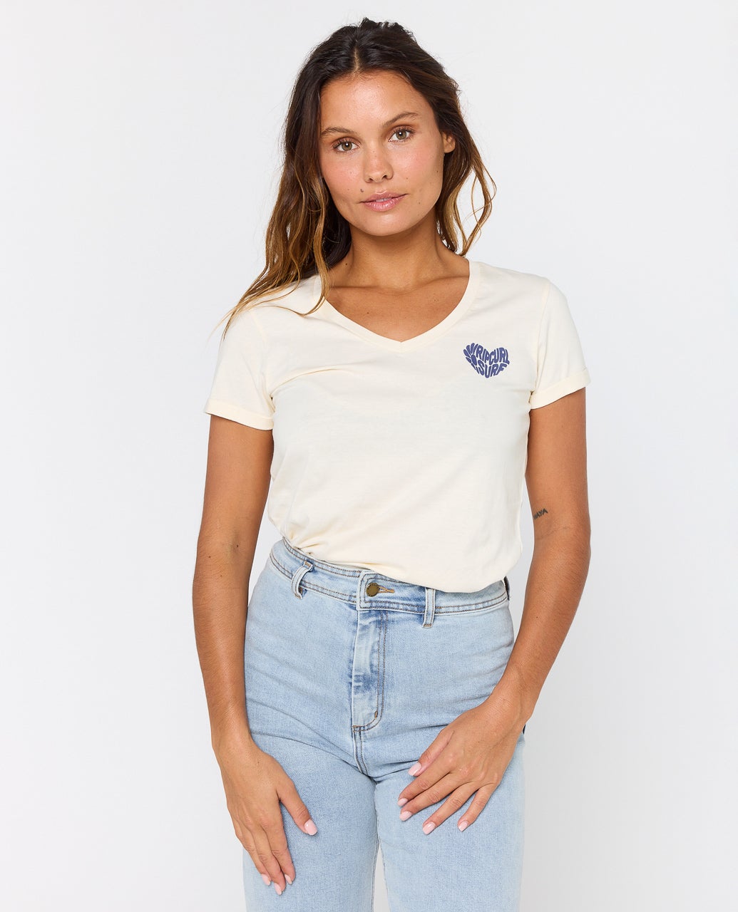 T-shirt à col en V Heart
