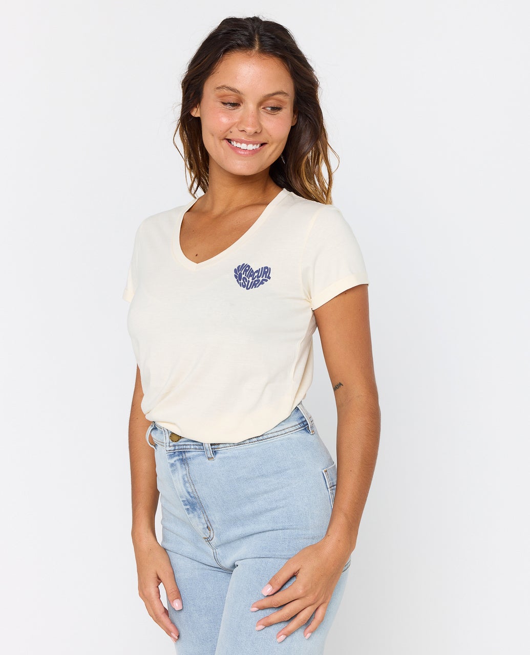 T-shirt à col en V Heart