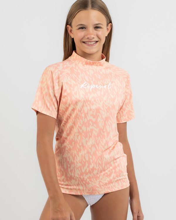 S/s Script Rash Vest -girl