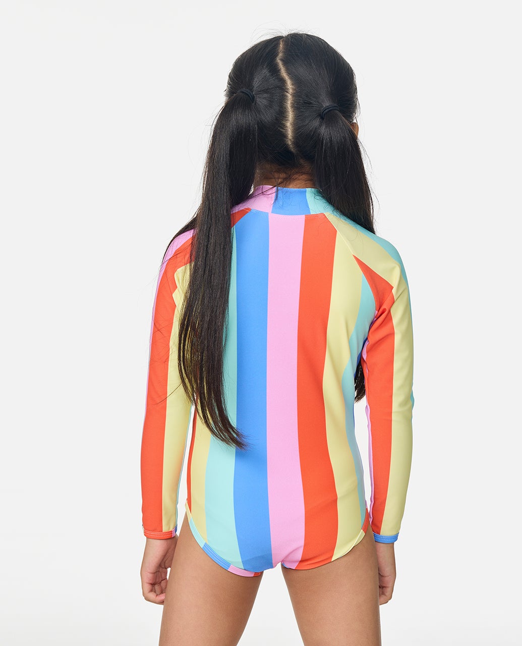 Maillot une pièce manches longues Rainbow Stripe fille - vue alternative