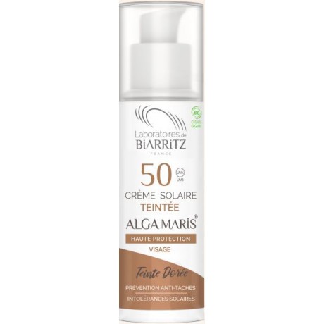 Crème Solaire Visage Teintée Spf50 Dorée