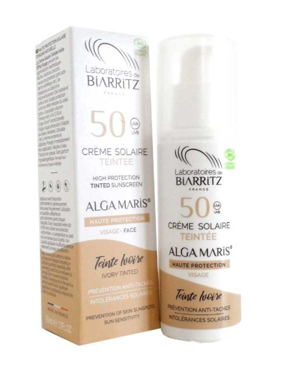 Crème Solaire Visage Teintée Spf50 Ivoire