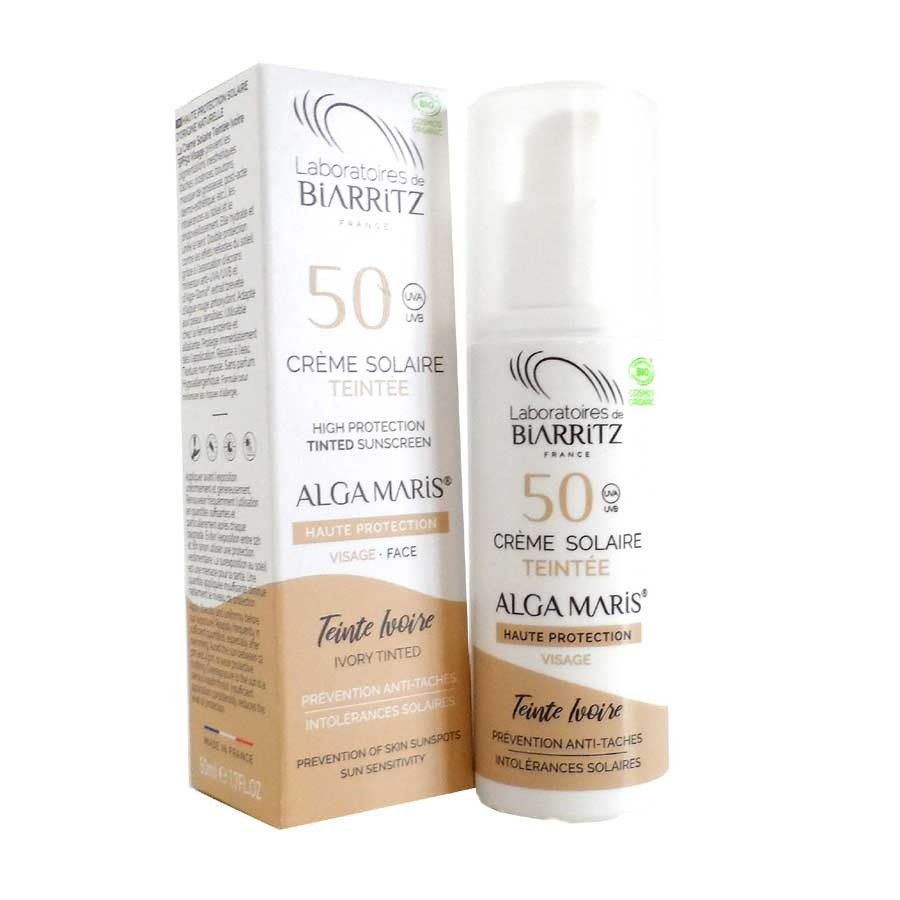 Crème Solaire Visage Teintée Spf50 Ivoire