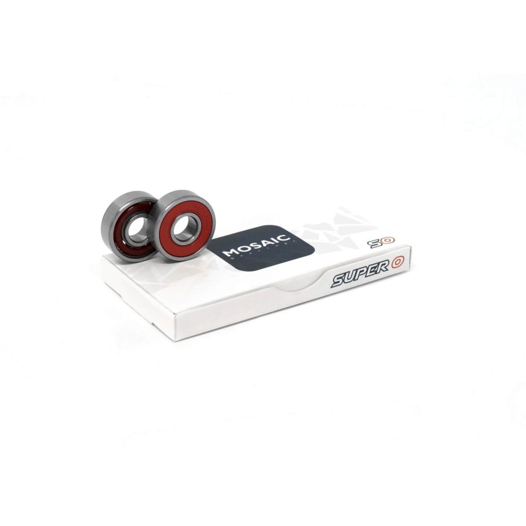 Super 0 Abec 5 Silver Red Mosaic Bearings