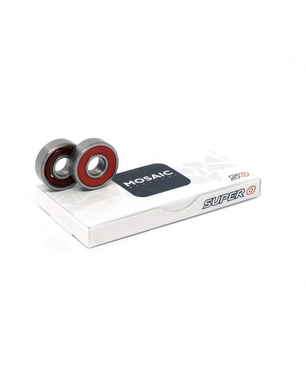 Super 0 Abec 5 Silver Red Mosaic Bearings