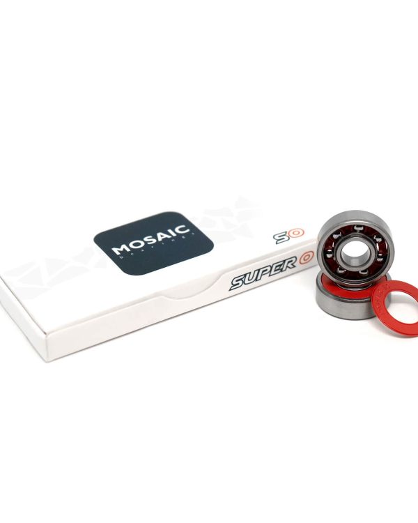Super 0 Abec 5 Silver Red Mosaic Bearings - vue alternative