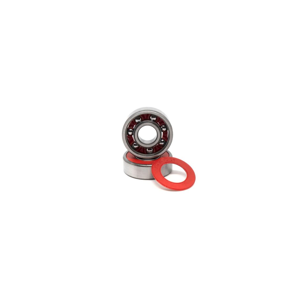 Super 0 Abec 5 Silver Red Mosaic Bearings