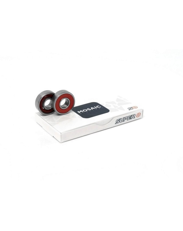 Super 0 Abec 5 Silver Red Mosaic Bearings