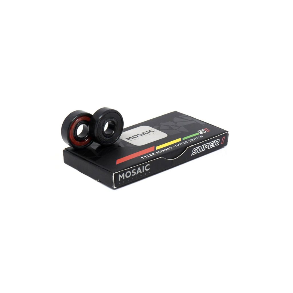 Super 0 Abec 5 Silver Red Mosaic Bearings