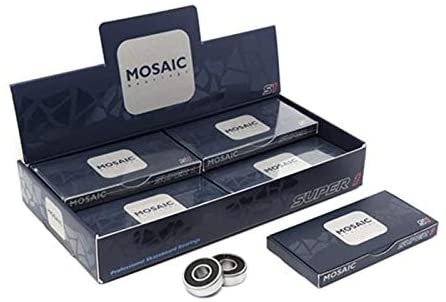 Super 1 Abec 7 Silver Black Mosaic Bearings