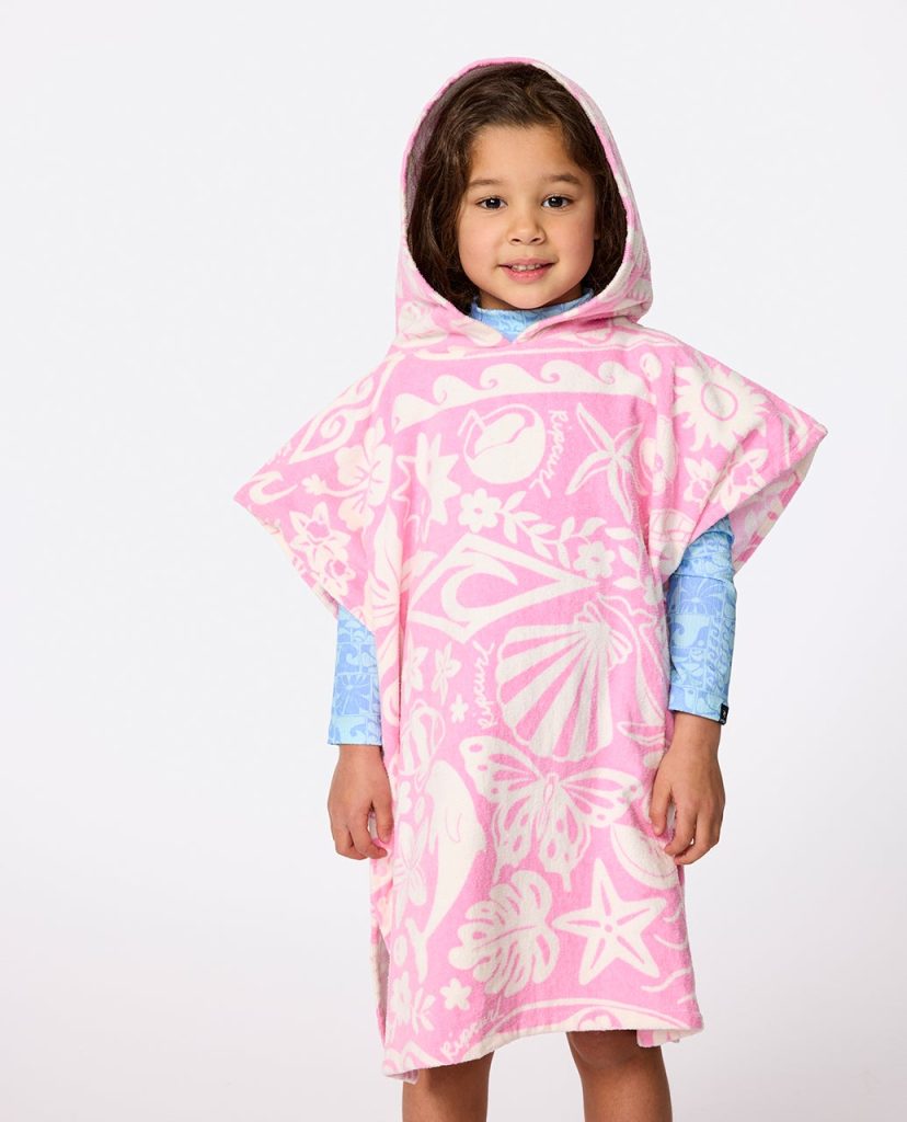 Poncho Surf Mixed Snap Fille