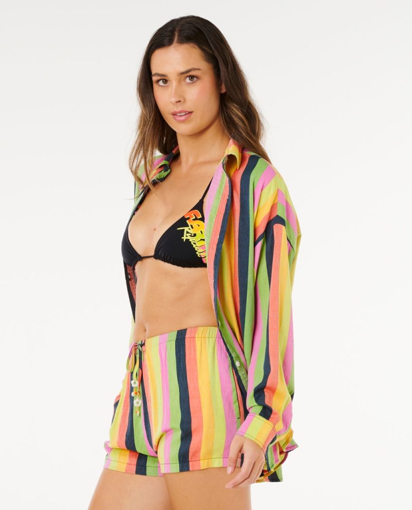 Chemise ample à rayures Neon