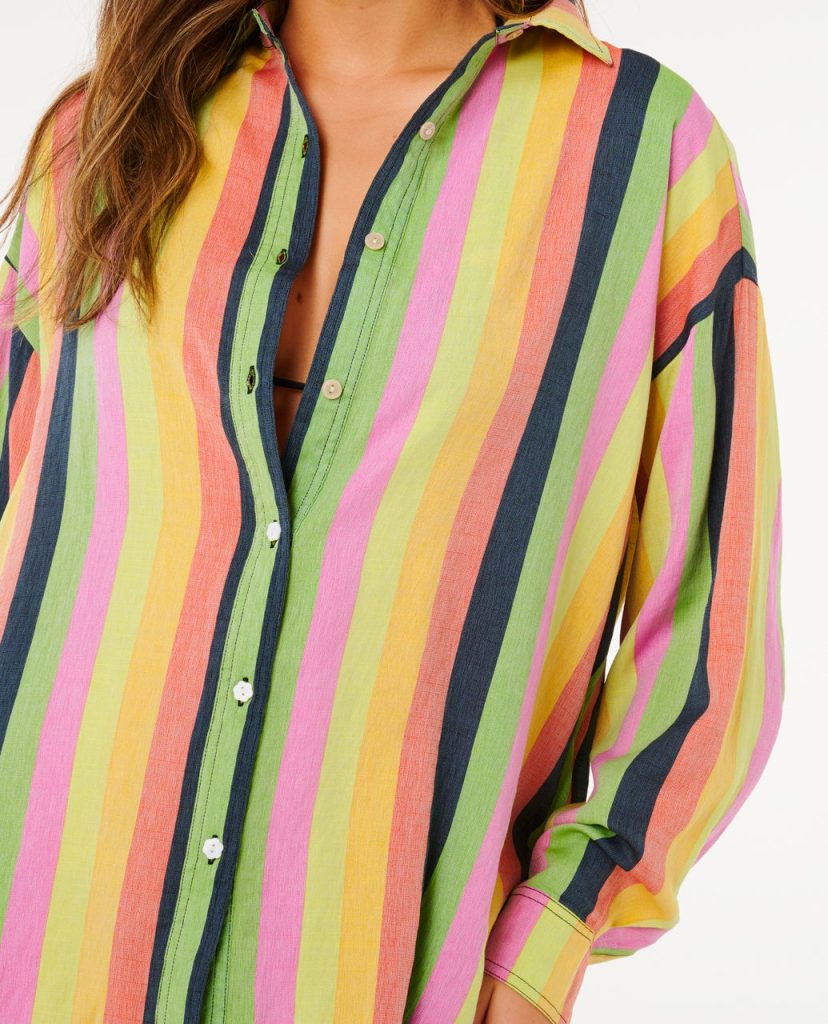 Chemise ample à rayures Neon