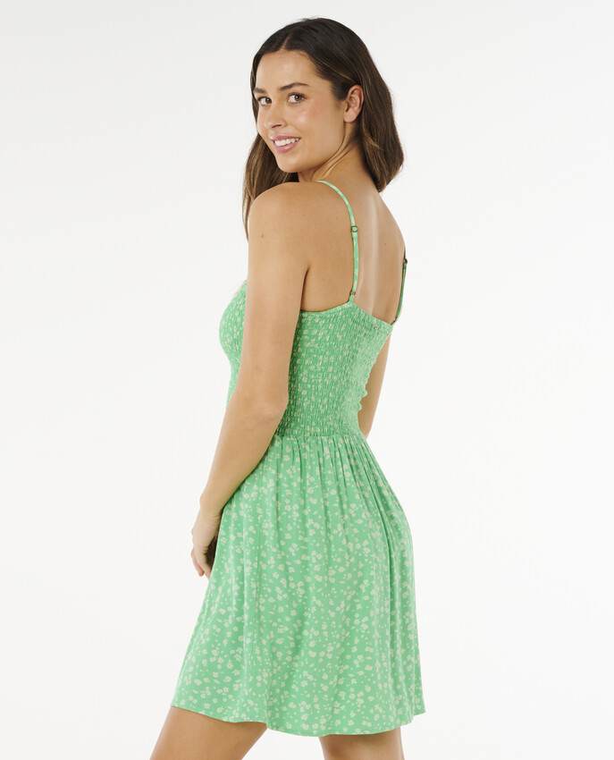 SURF SIDE SHIRRED DRESS